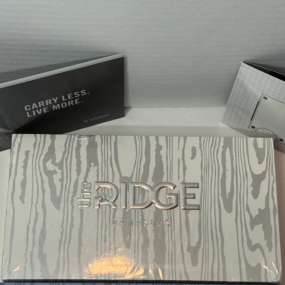 *SOLD*RIDGE Wallet Set - (3) DAMASCUS STEEL (STEEL, BURNT, BLACK) - Picture 7 of 12